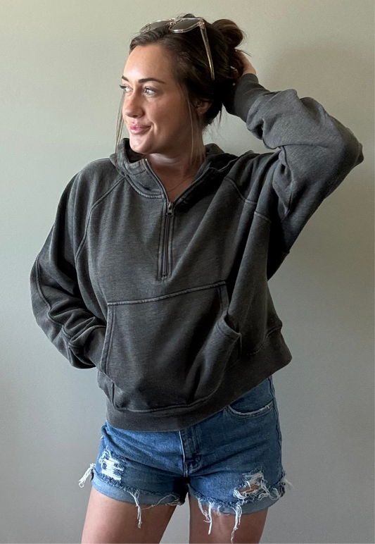Charcoal Quarter Zip Pullover