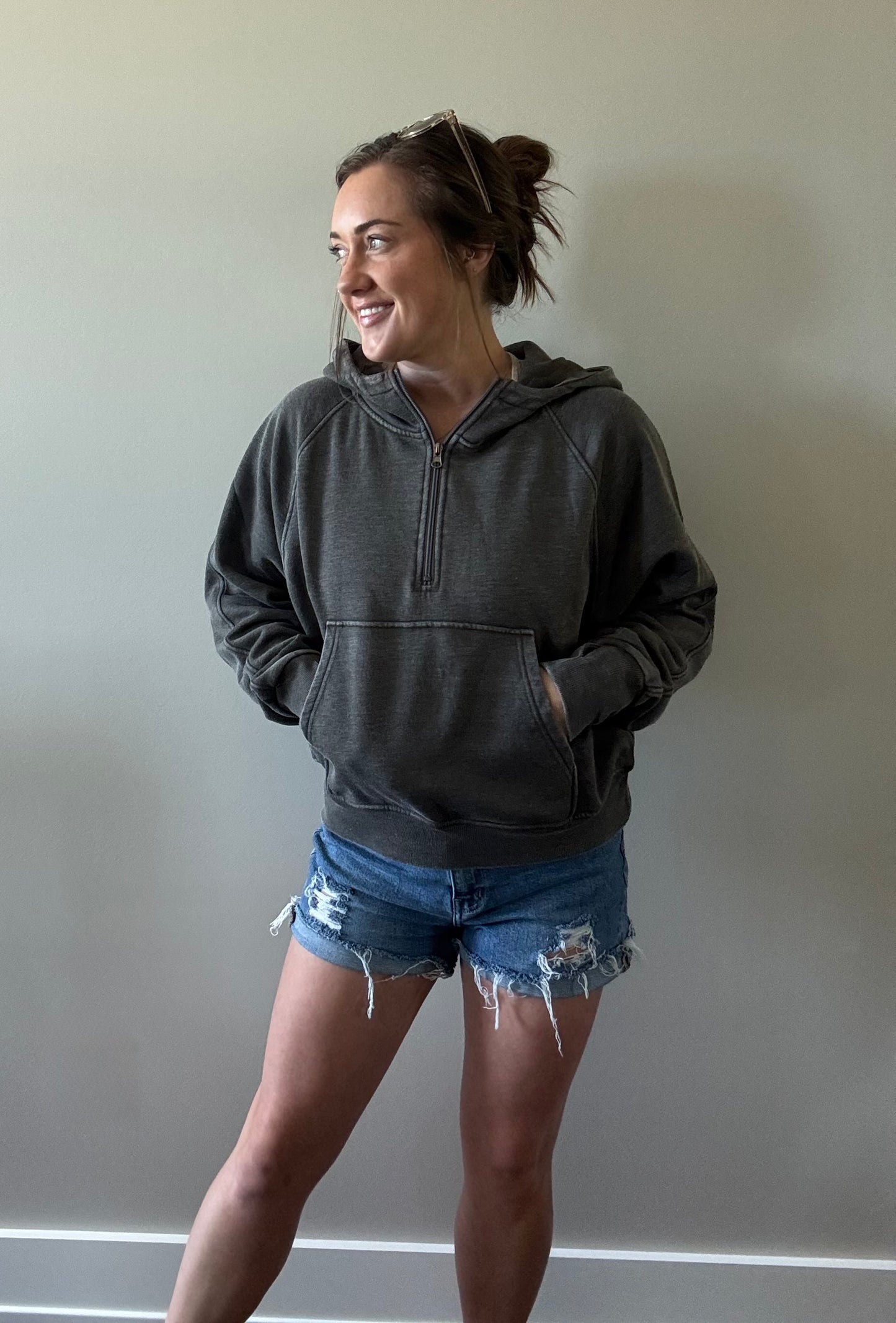 Charcoal Quarter Zip Pullover