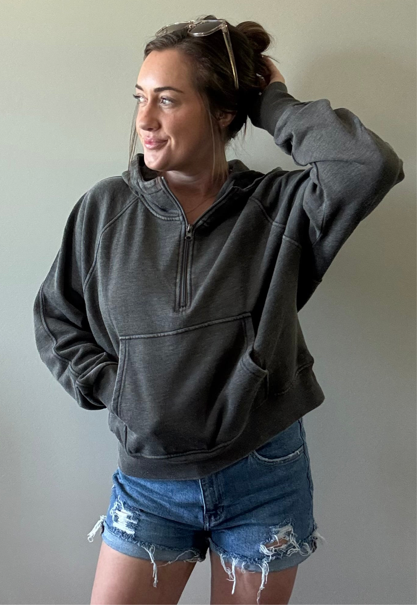 Charcoal Quarter Zip Pullover