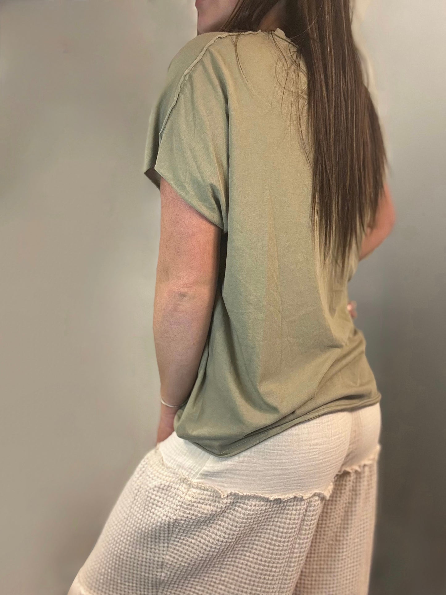 Oversized Vneck Pocket Tee