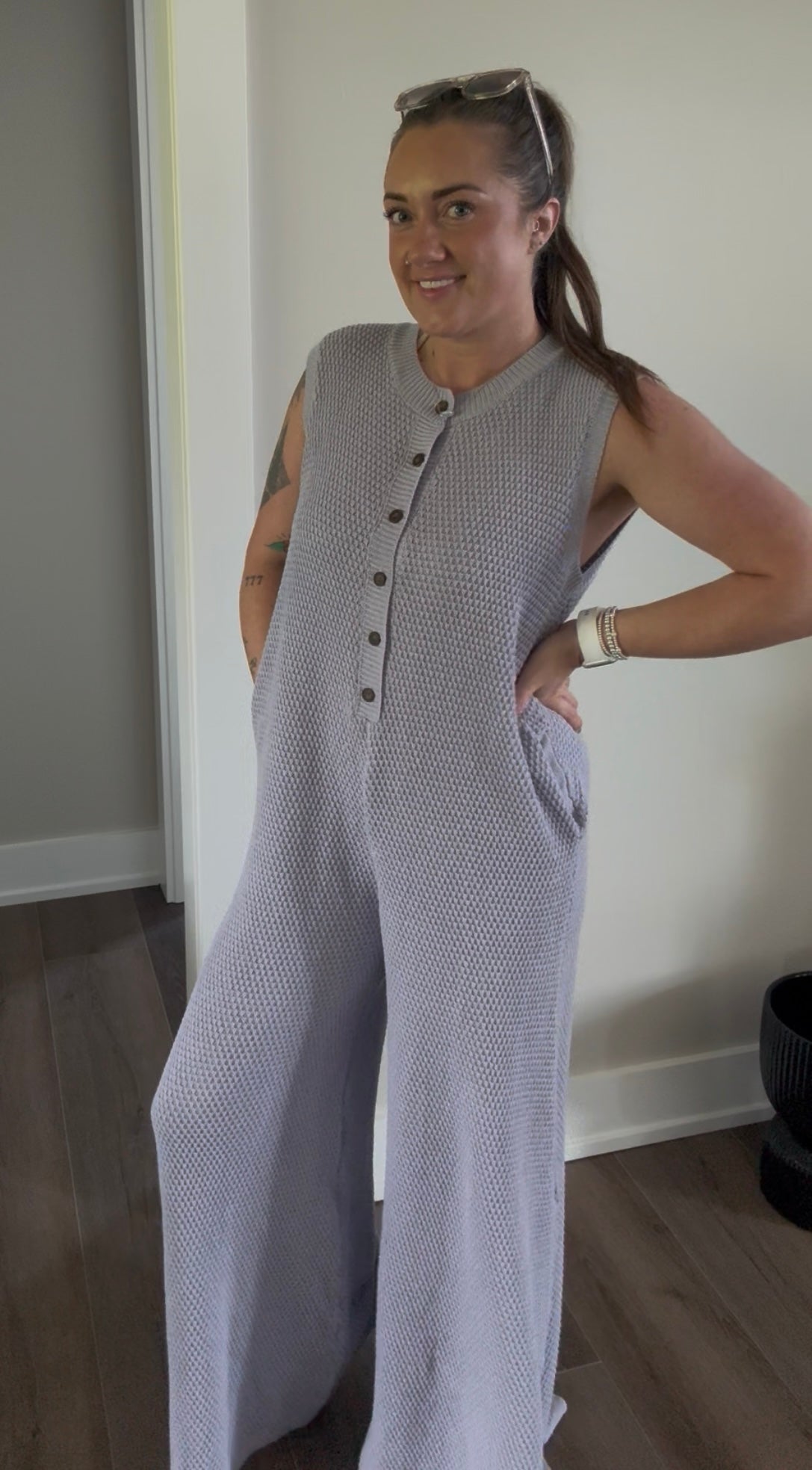 Wide Leg Knit Jumpsuit
