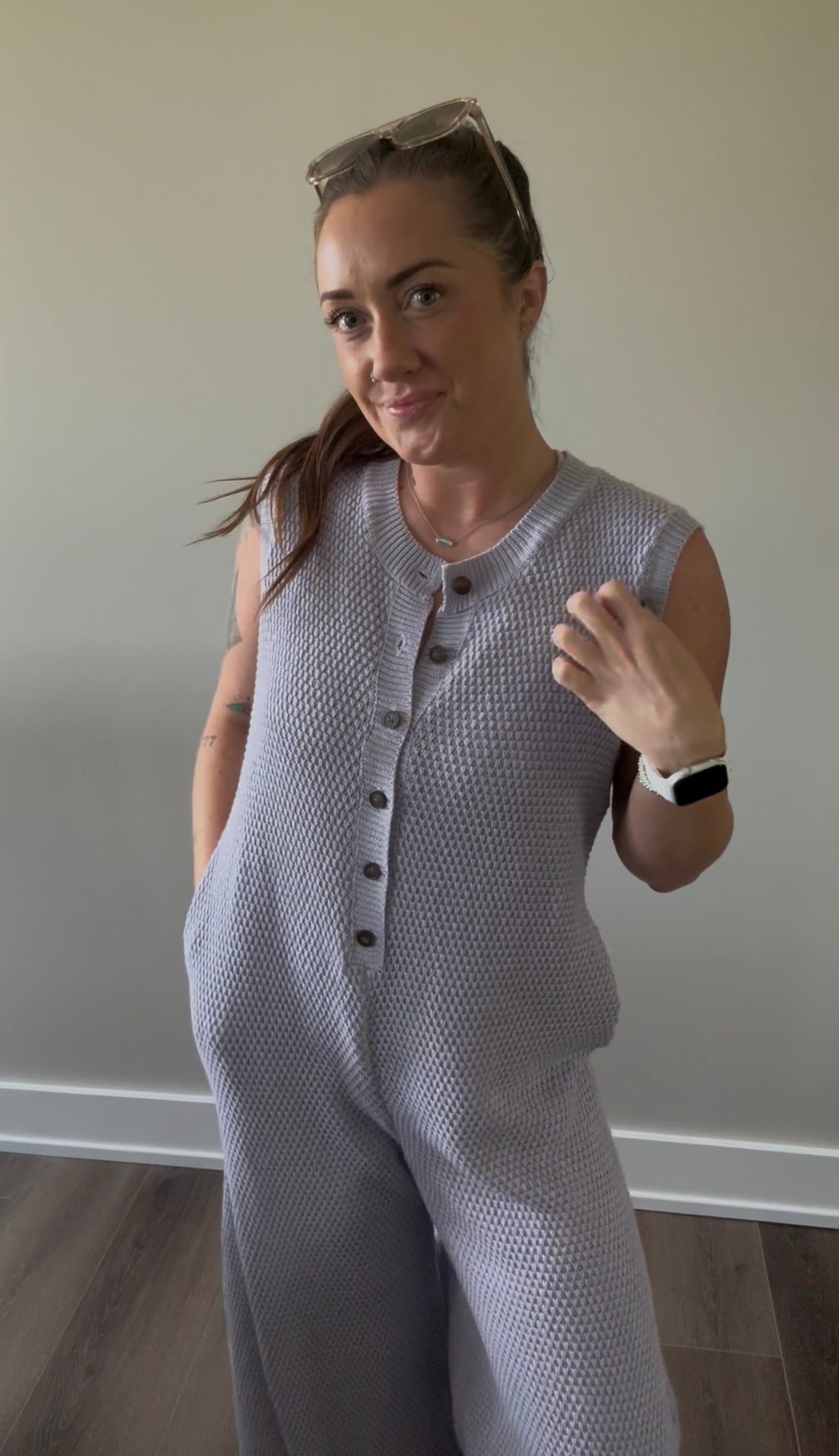Wide Leg Knit Jumpsuit