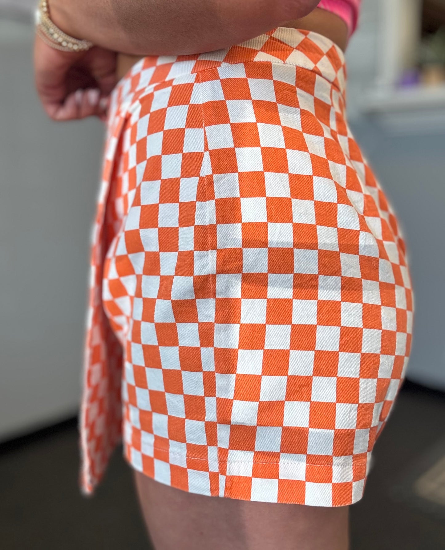 Orange Checkered Skort & Shorts