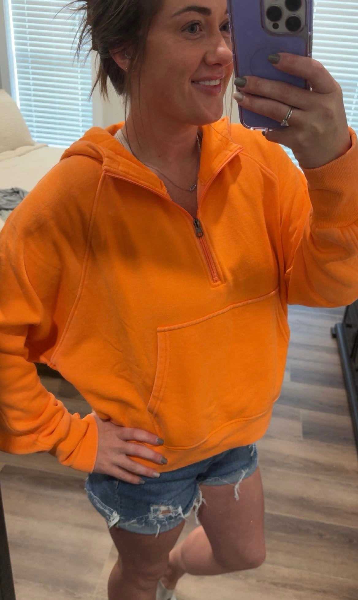 Orange Quarter Zip Pullover