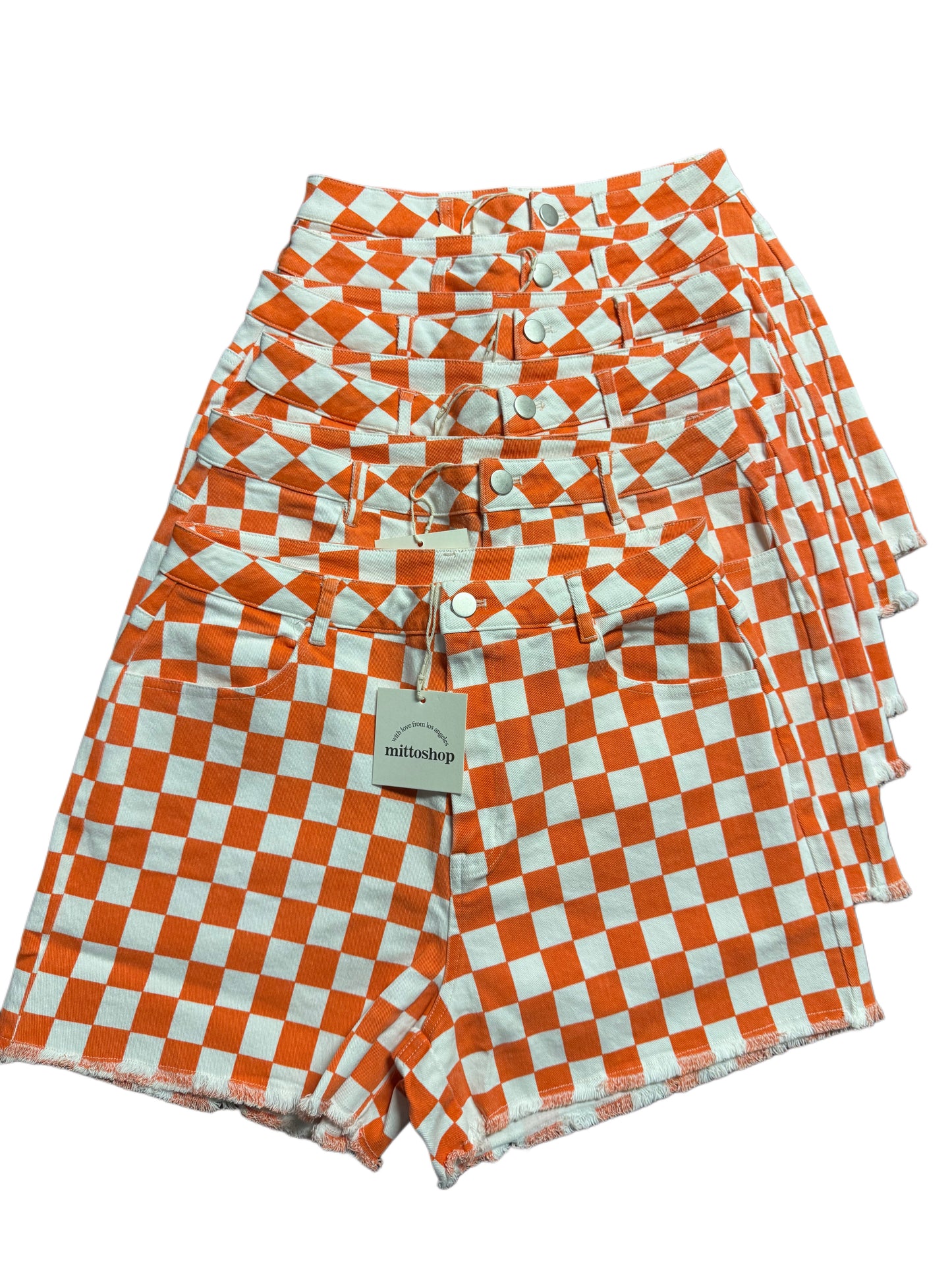 Orange Checkered Skort & Shorts